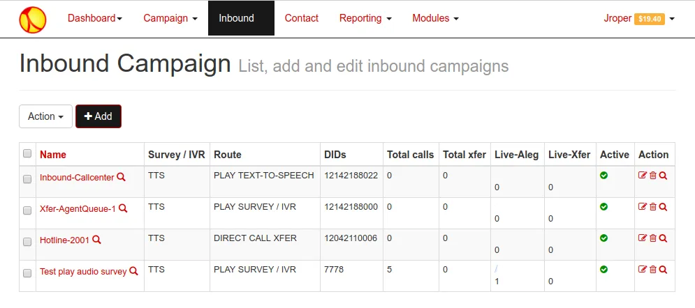 Inbound campaign configuration with DID numbers